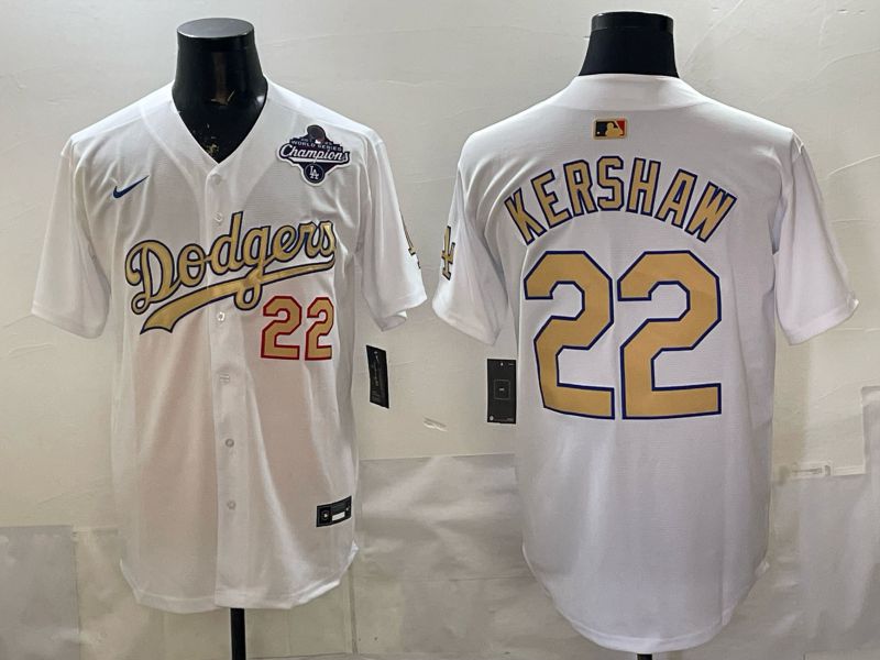 Men Los Angeles Dodgers #22 Kershaw White Gold 2026 Nike Game MLB Jersey 0084->los angeles dodgers->MLB Jersey